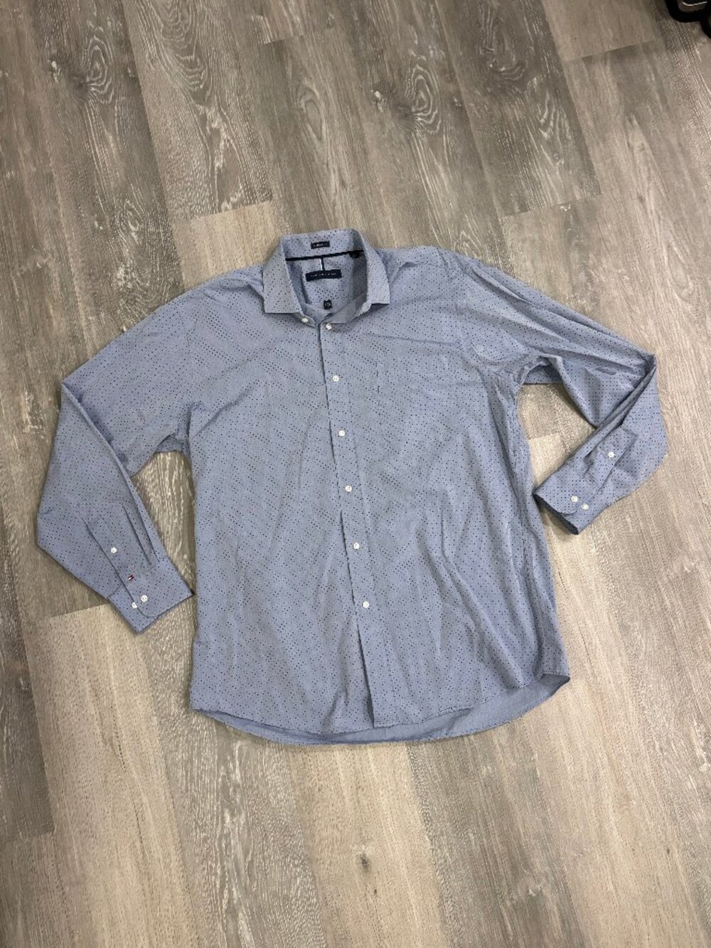 Tommy Hilfiger Regular Fit Polka Dot Button Down Long Sleeve Shirt Size Large